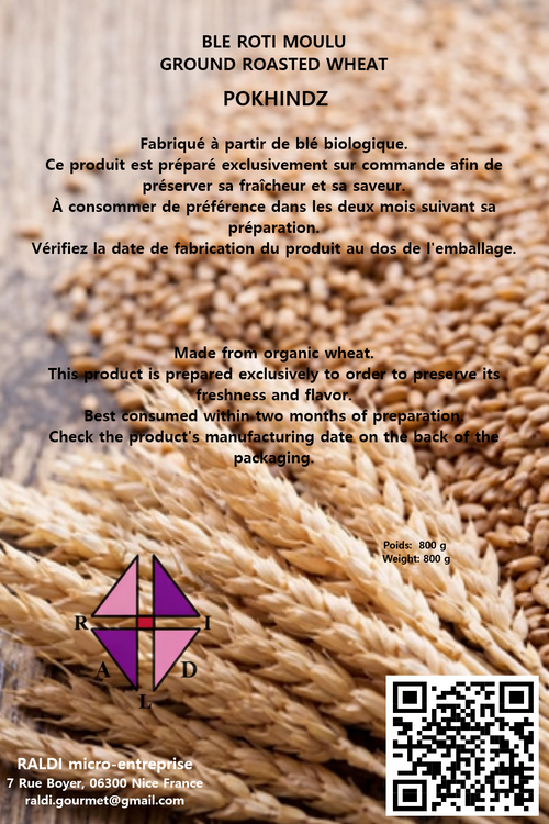 Pokhindz, Farine grillée, fabriquée à partir de grains de blé biologiques, torréfiés et moulus pour un dessert arménien traditionnel, 800 grammes